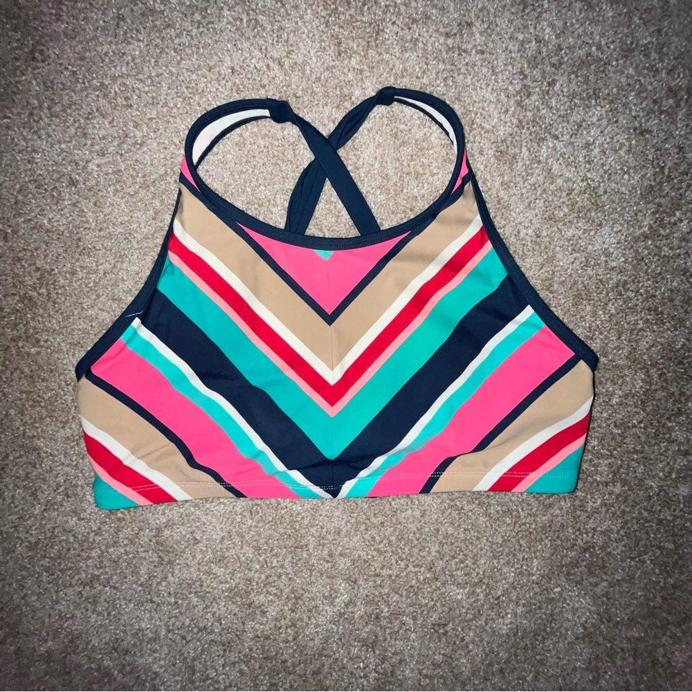 Sky Pink and Red Bikini with Chevron Design‎